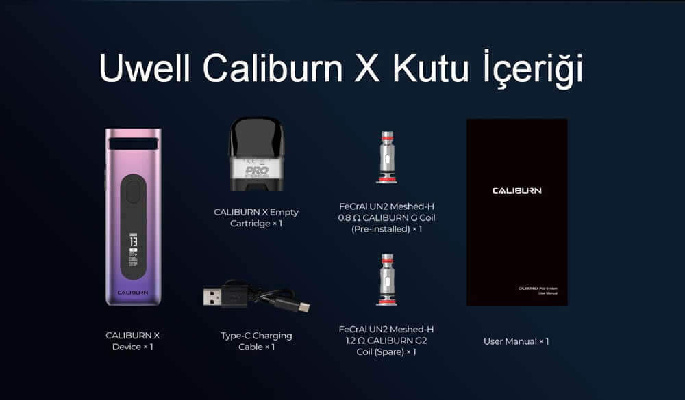 uwell calburn x kutu içeriği